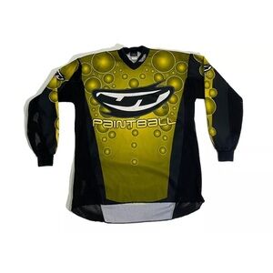 Vintage JT Paintball Yellow Green & Black Bubble Mesh Jersey Size Medium